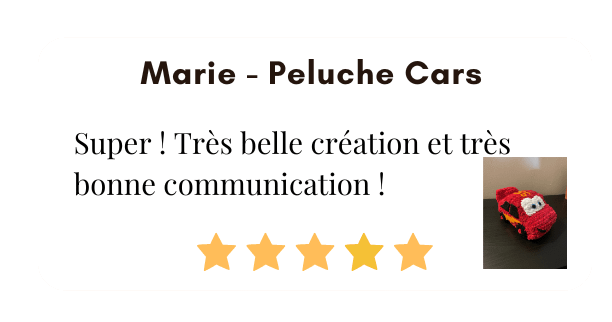 Avis Marie Peluche Cars au crochet